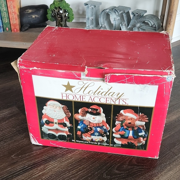 🎄🍪 Vintage 3D Christmas Cookie Jar – Mr. Moose, Santa & Frosty Amazing Design - Picture 15 of 16